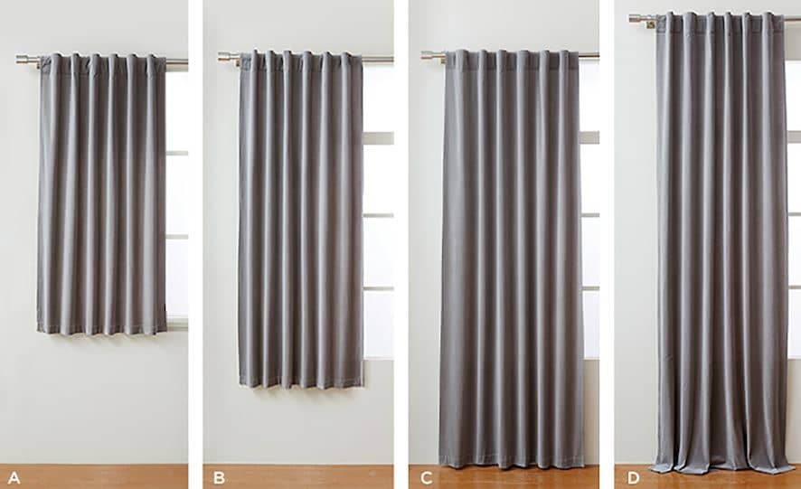 size of curtains